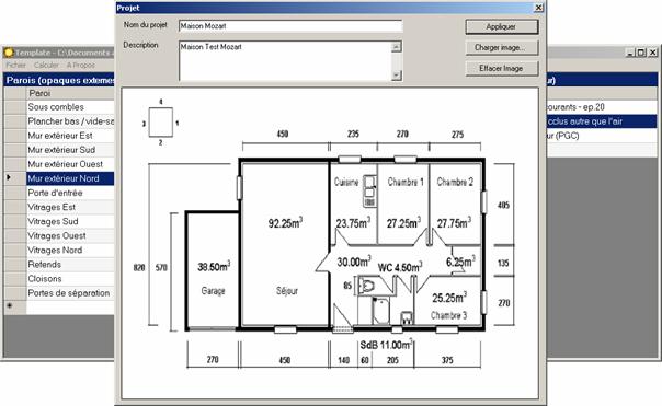 Figure 7: Fenêtre d’information sur le projet bâtiment